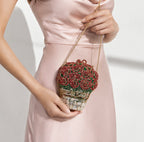 Rose Basket Crystal Clutch