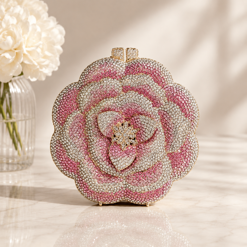 Rosette Crystal Clutch