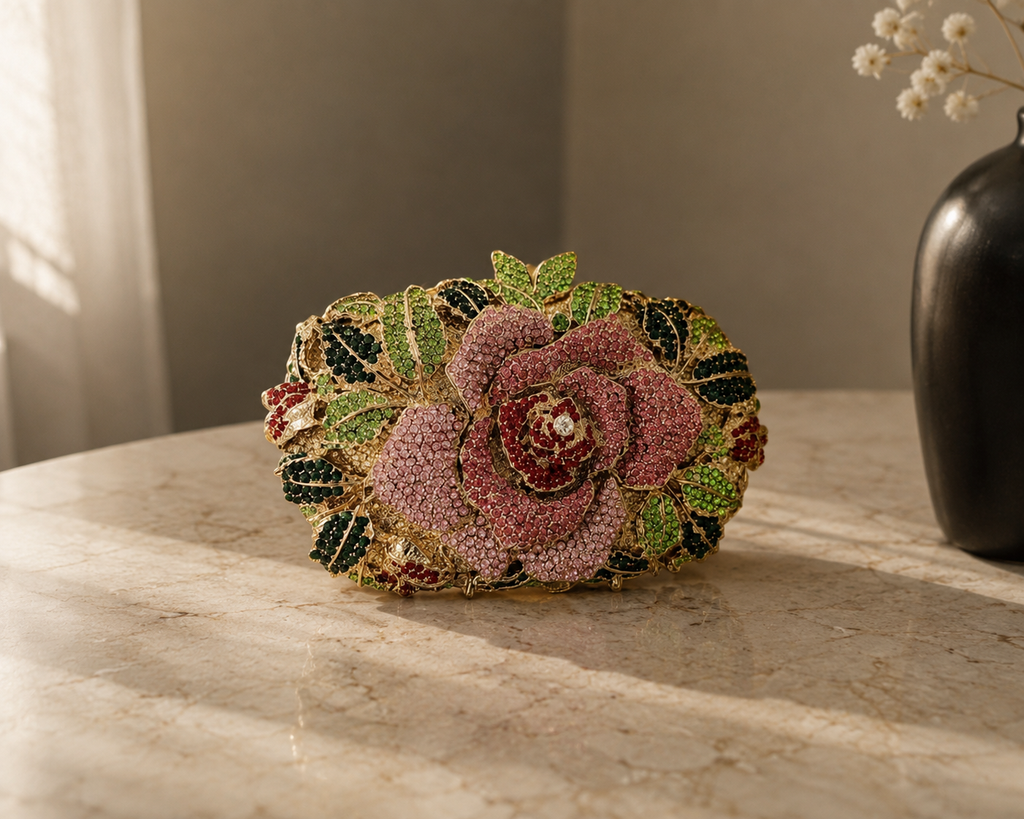 Imperial Rose Crystal Clutch