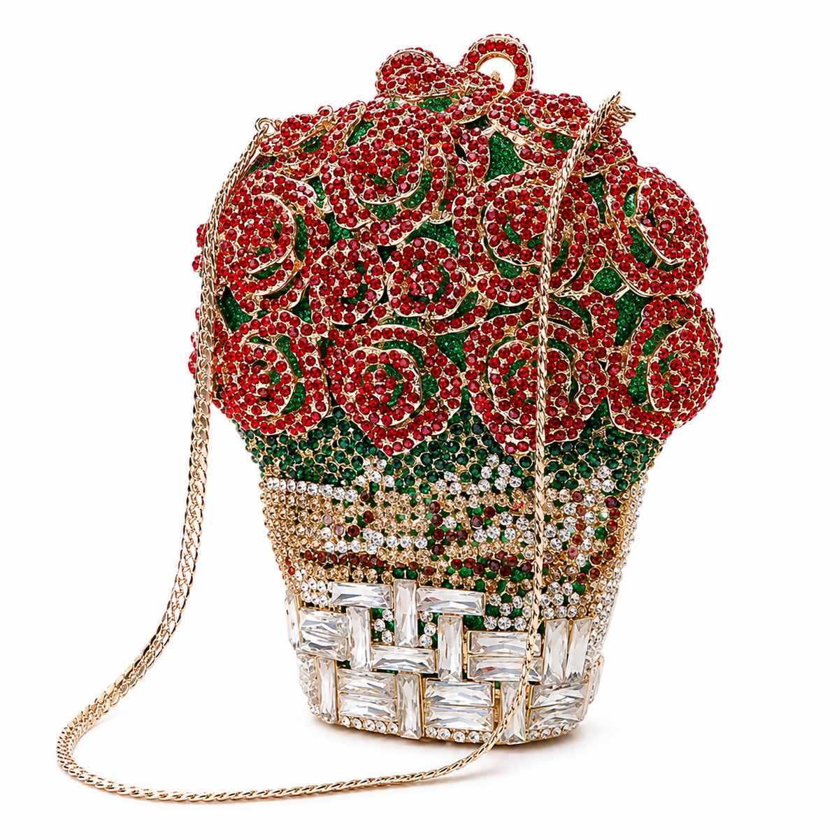 Rose Basket Crystal Clutch