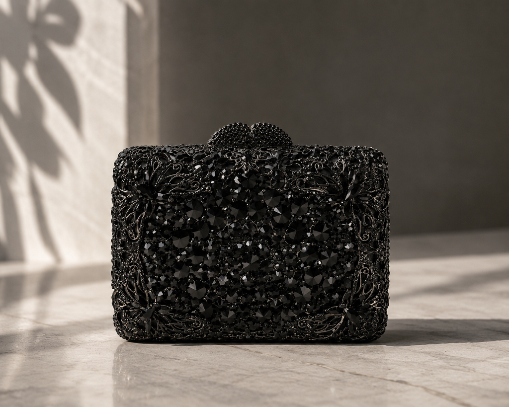 Noir Crystal Clutch