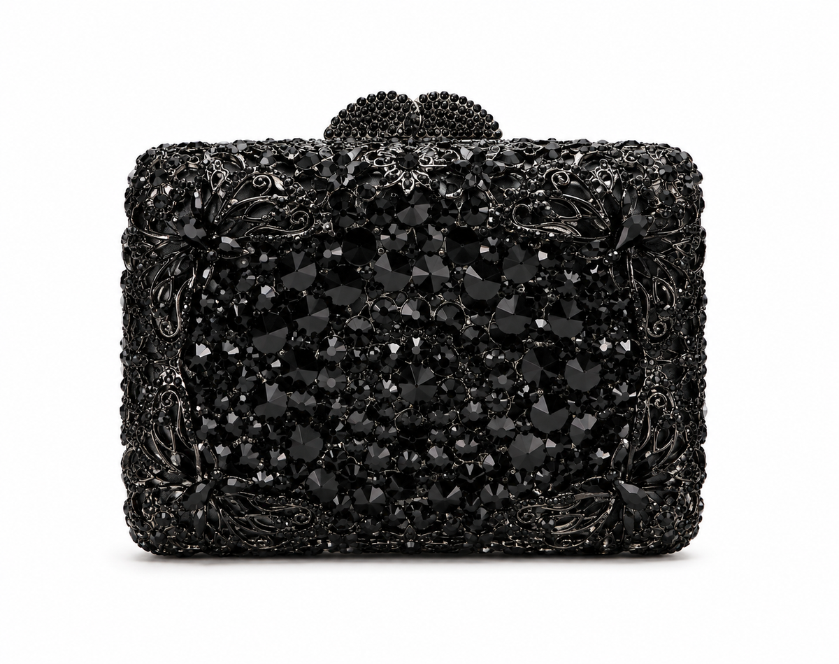 Noir Crystal Clutch