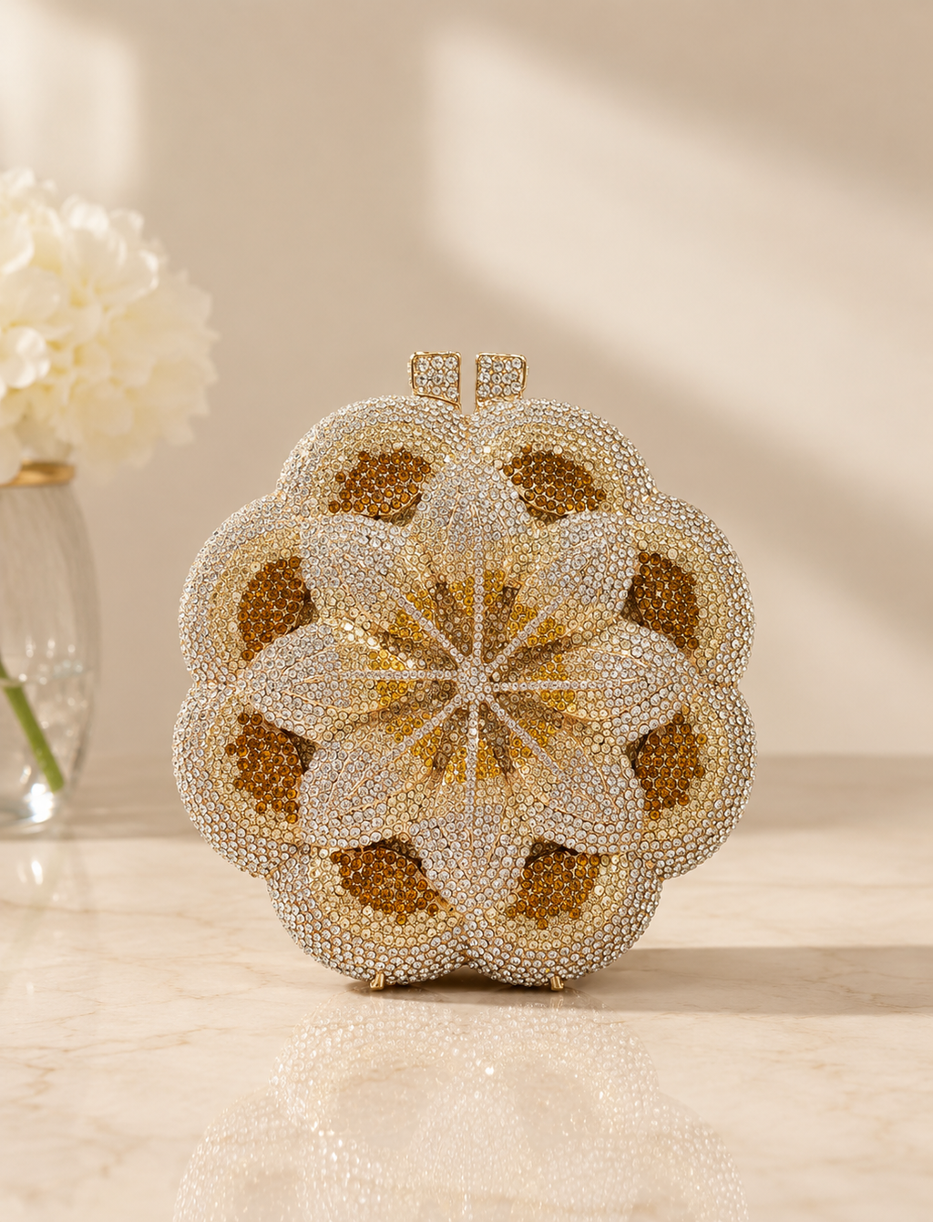 Rosette Crystal Clutch