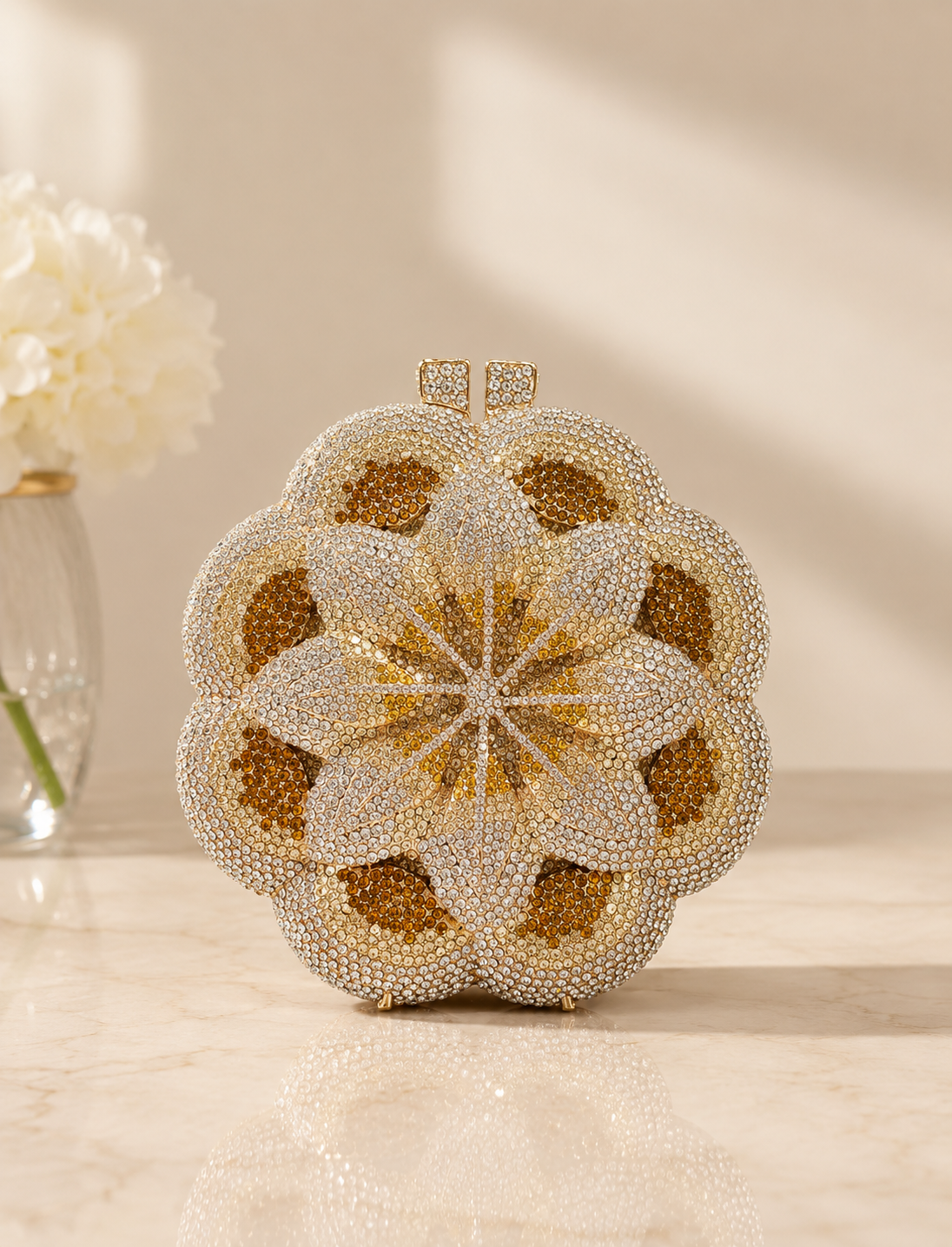 Rosette Crystal Clutch